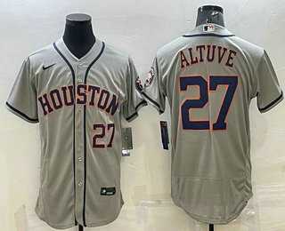 Men's Houston Astros #27 Jose Altuve Number Grey Stitched MLB Flex Base Nike Jersey,We sell and wholesale Men's Houston Astros #27 Jose Altuve Number Grey Stitched MLB Flex Base Nike Jersey on line form chian!